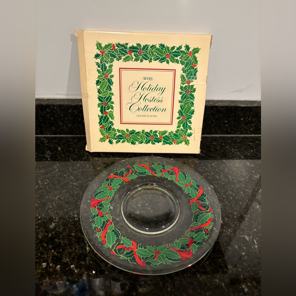 AVON Vintage 1981 Holiday Serving Platter